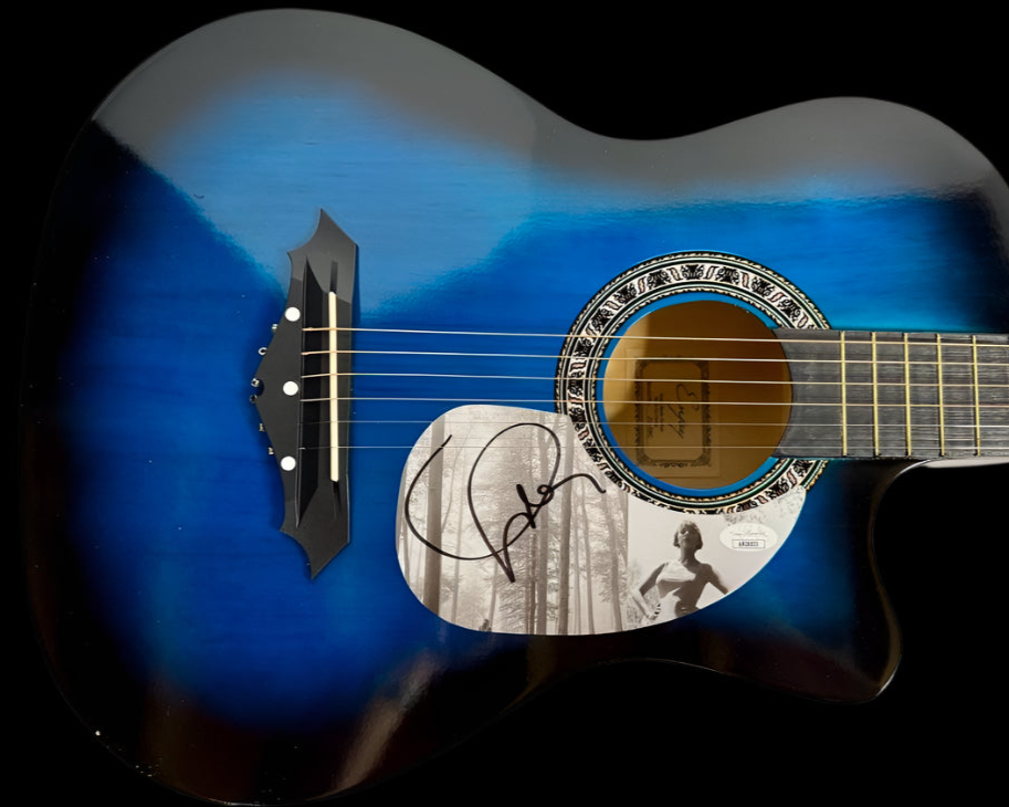 Taylor Swift Signed Black/Blue Guitar JSA COA #01